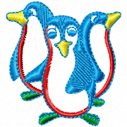 Pinguins Embroidery Design 12 Pinguins Embroidery Design 12